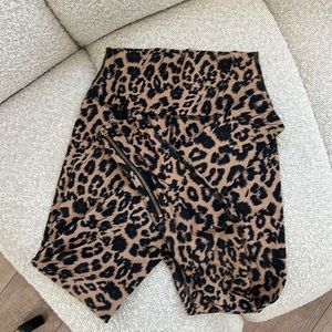 LNA High Waisted Cheetah Leggings with Zipper Detail
